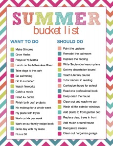 Summer Bucket List 2014 